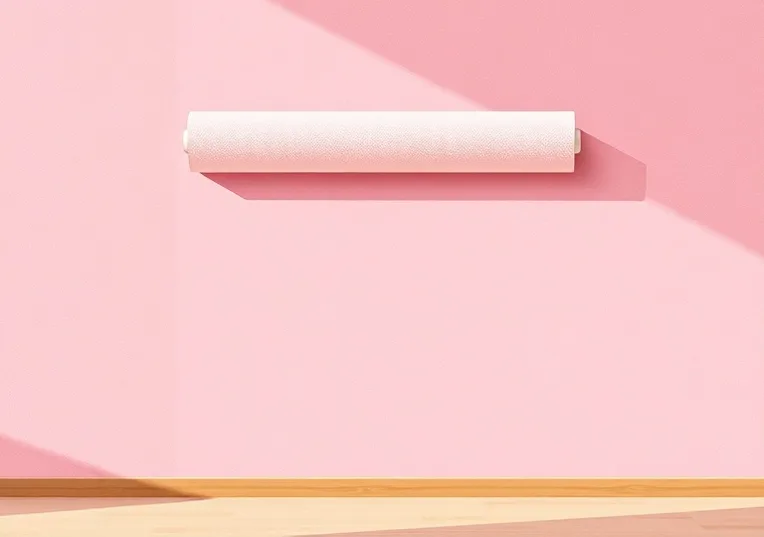Pose de papier peint, rouleau et brosse à maroufler